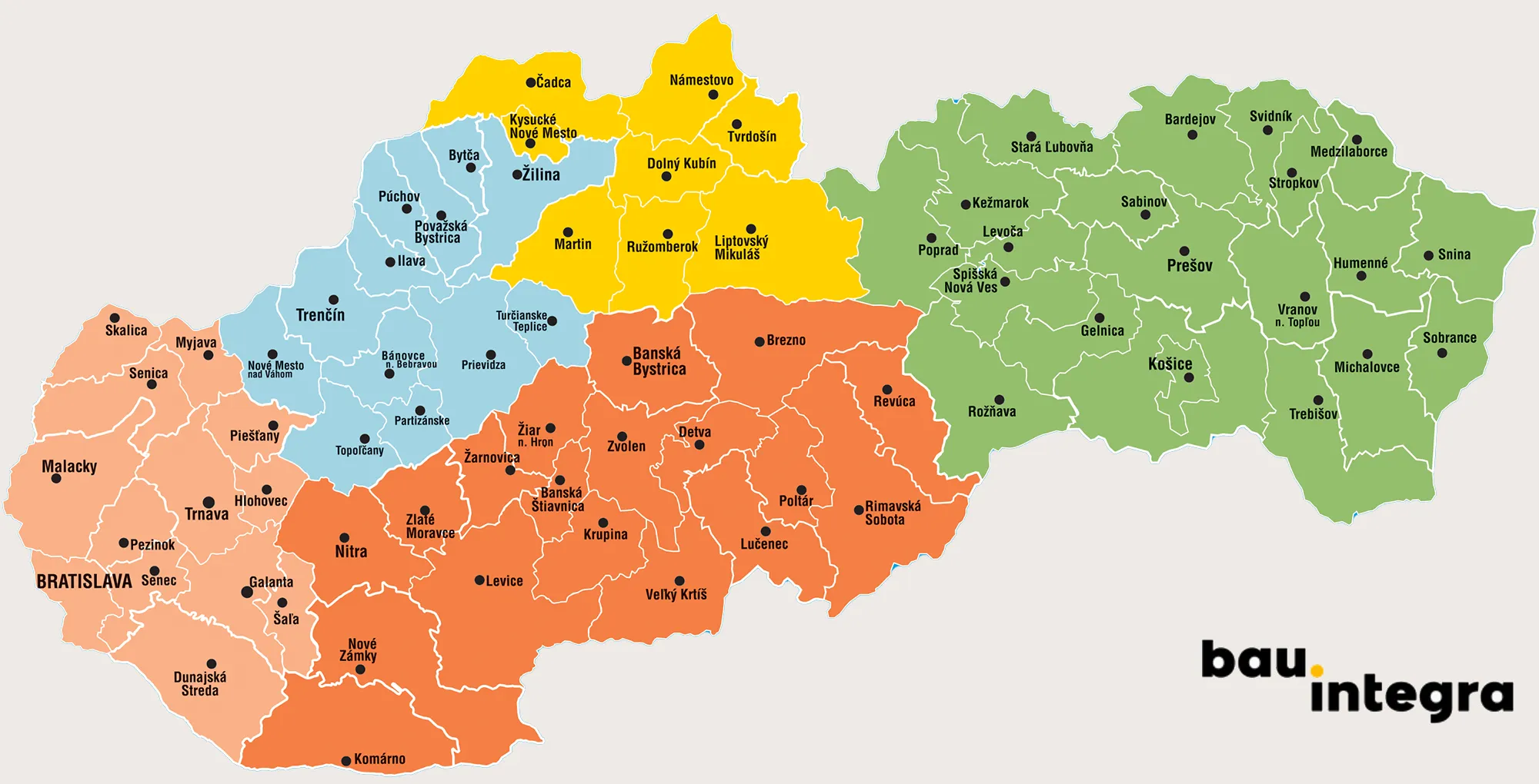 Mapa distribúcie škridiel LEIR NA Slovensku