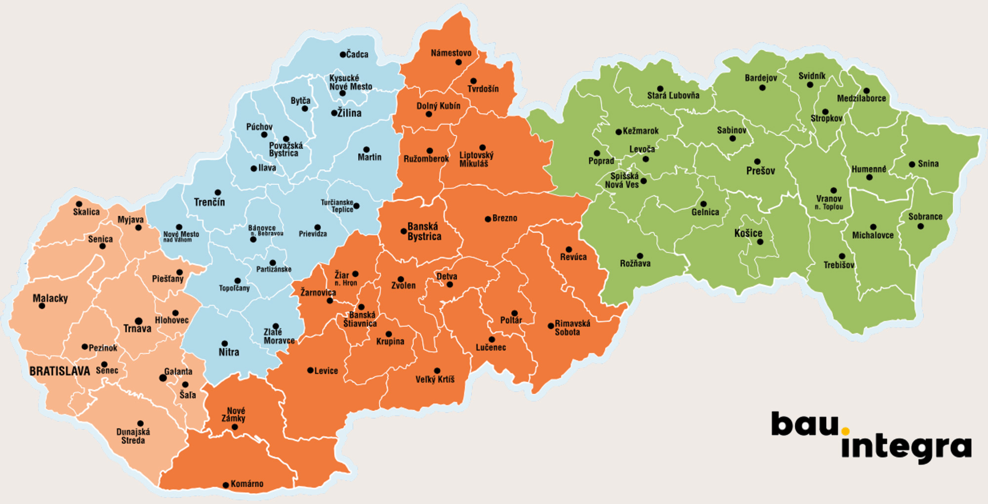 Mapa distribúcie škridiel LEIR NA Slovensku